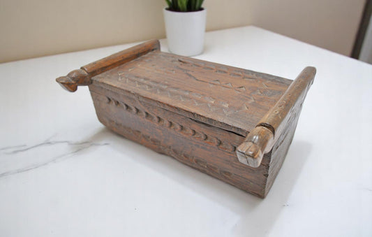 Antique Wooden Kitchenware Spice Box Original Old Hand Crafted
