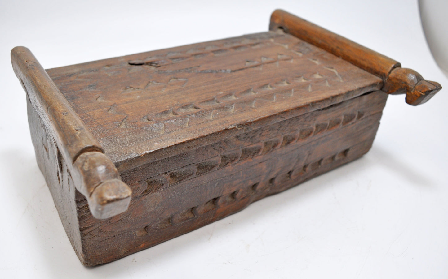 Antique Wooden Kitchenware Spice Box Original Old Hand Crafted
