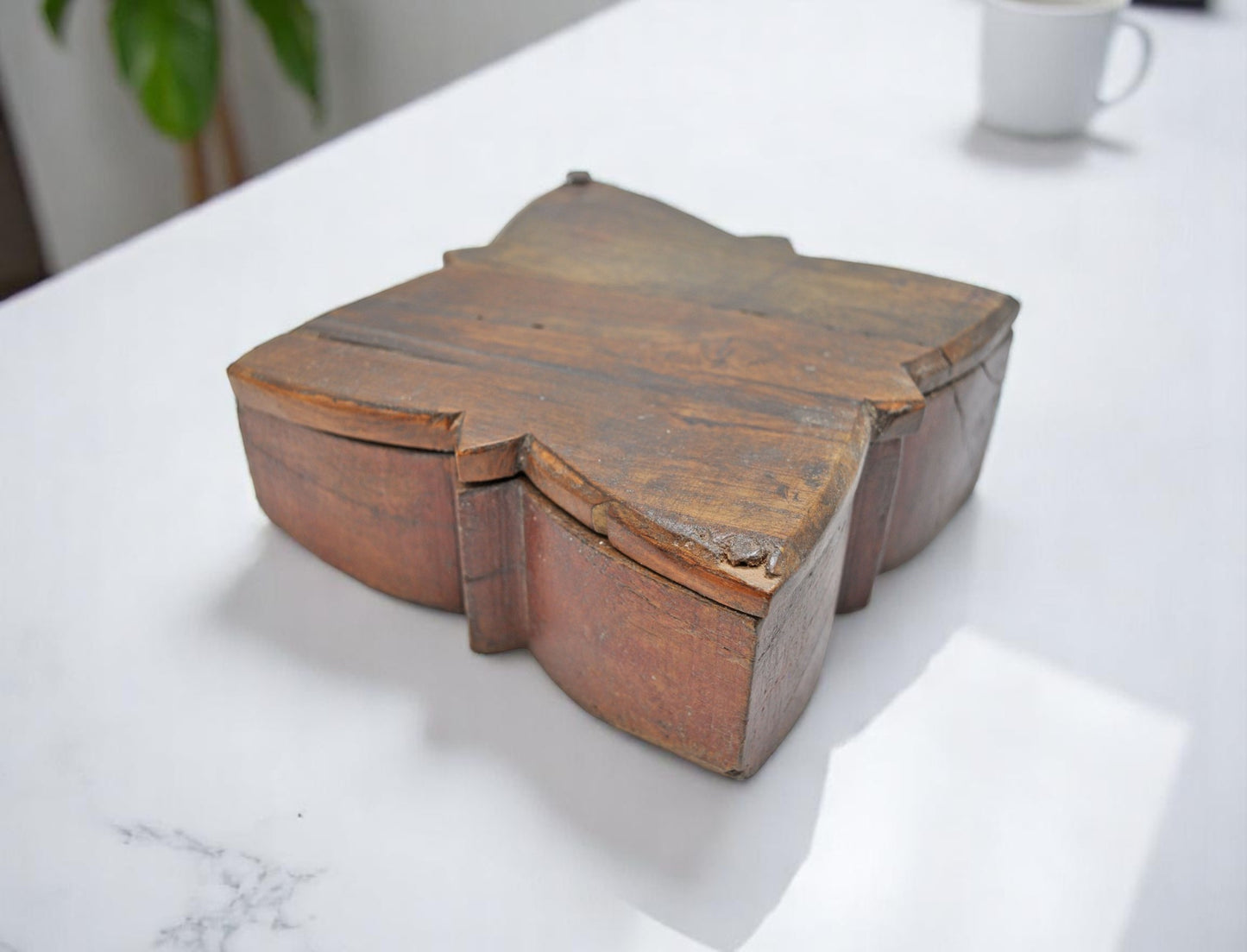 Antique Wooden Kitchenware Spice Box Original Old Hand Crafted