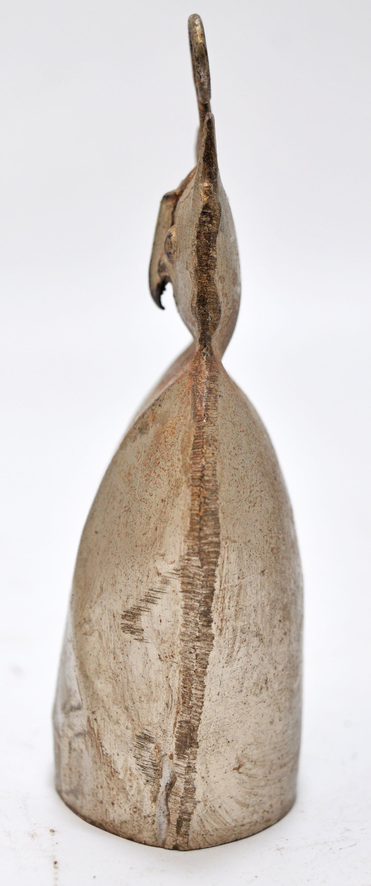 Vintage Iron Owl Shaped Small Bell Original Old Hand Crafted