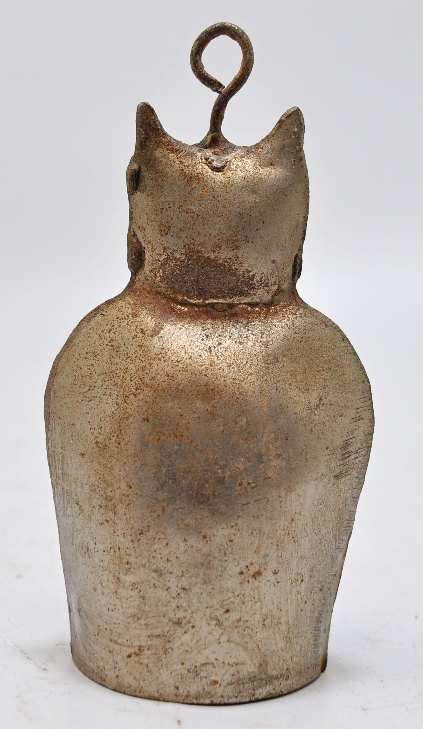 Vintage Iron Owl Shaped Small Bell Original Old Hand Crafted