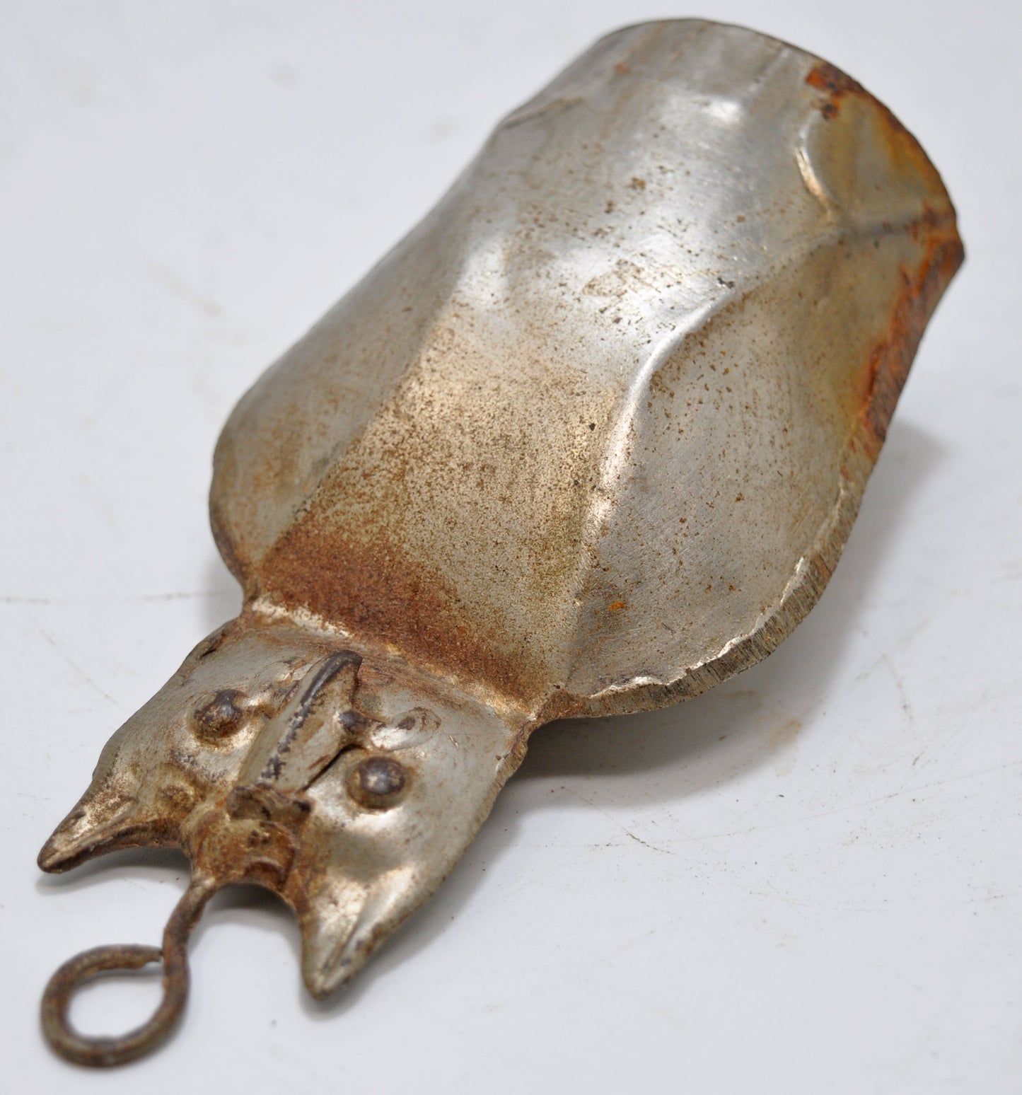Vintage Iron Owl Shaped Small Bell Original Old Hand Crafted