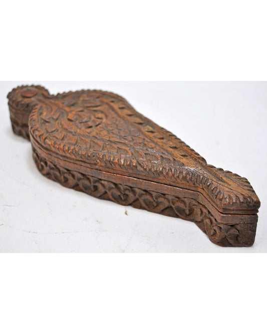 Vintage Wooden Kum Kum Powder Tika Box Original Old Hand Carved