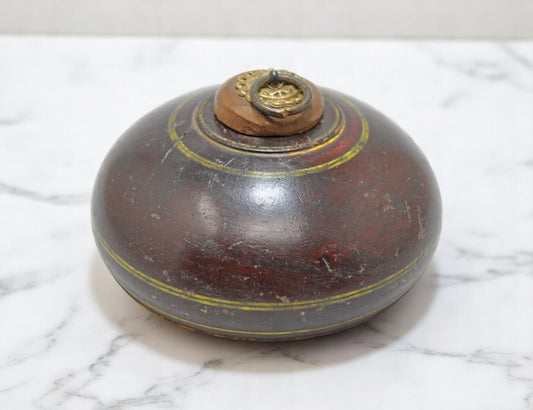 Antique Wooden Opium Tobacco Box Original Old Hand Carved Lacquer Painted