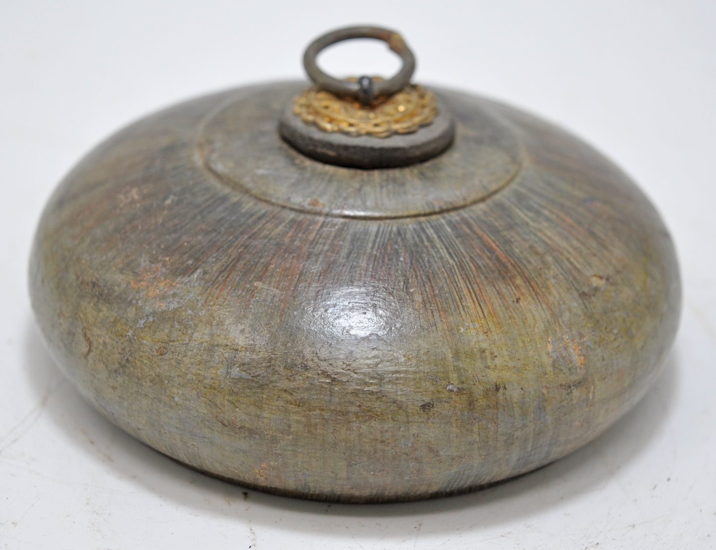 Antique Wooden Opium Tobacco Box Original Old Hand Carved Lacquer Painted