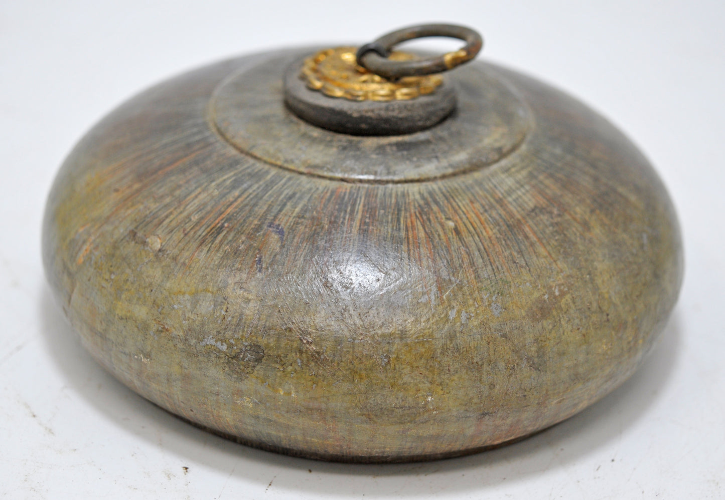 Antique Wooden Opium Tobacco Box Original Old Hand Carved Lacquer Painted