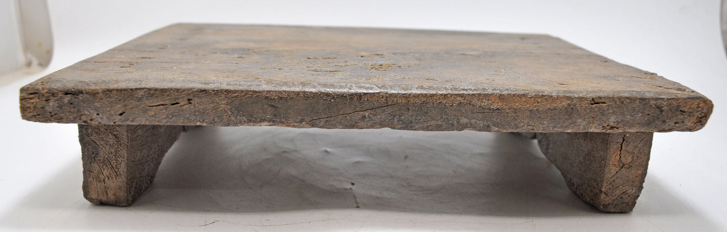 Antique Wooden Bajot Floor Sitting Stool Original Old Hand Crafted