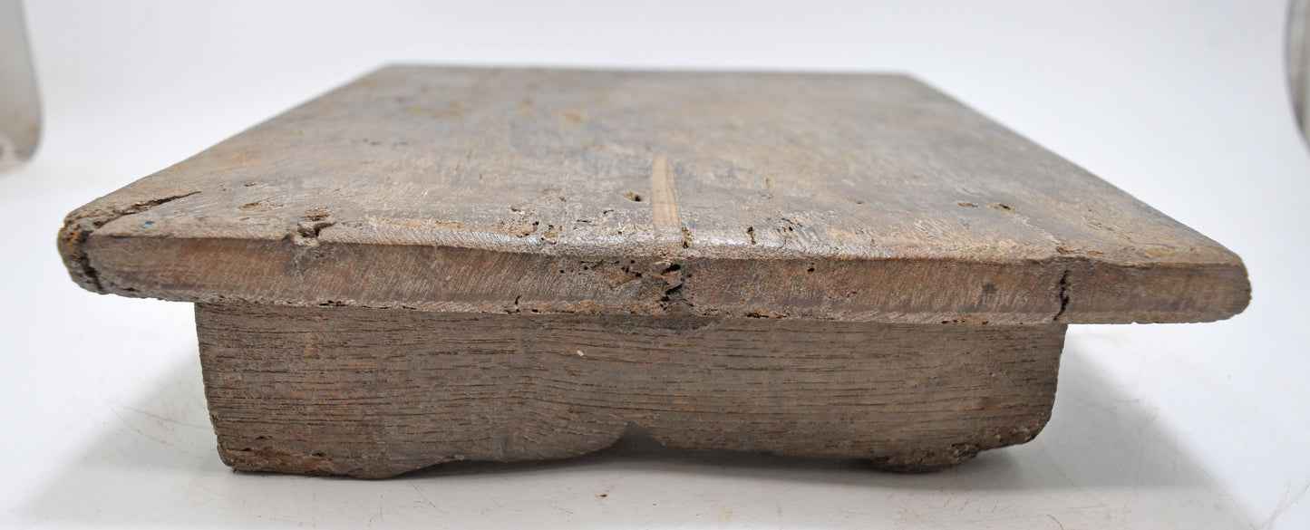 Antique Wooden Bajot Floor Sitting Stool Original Old Hand Crafted