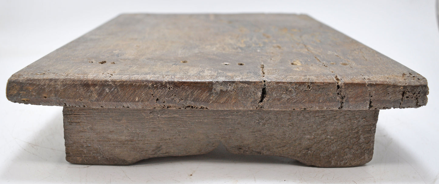 Antique Wooden Bajot Floor Sitting Stool Original Old Hand Crafted