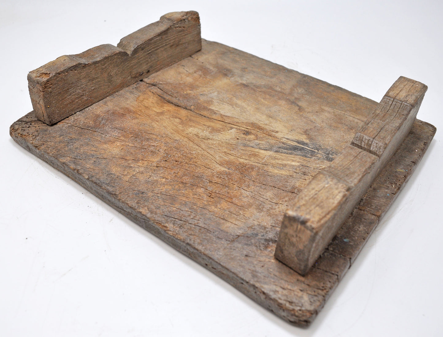 Antique Wooden Bajot Floor Sitting Stool Original Old Hand Crafted