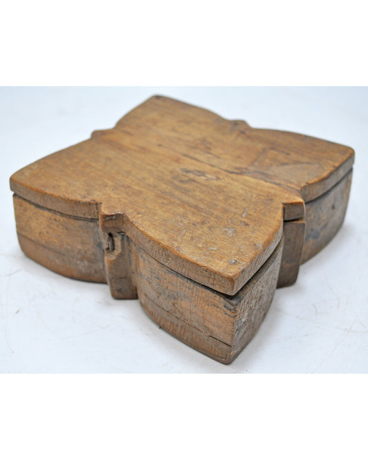 Antique Wooden Kitchenware Spice Box Original Old Hand Carved
