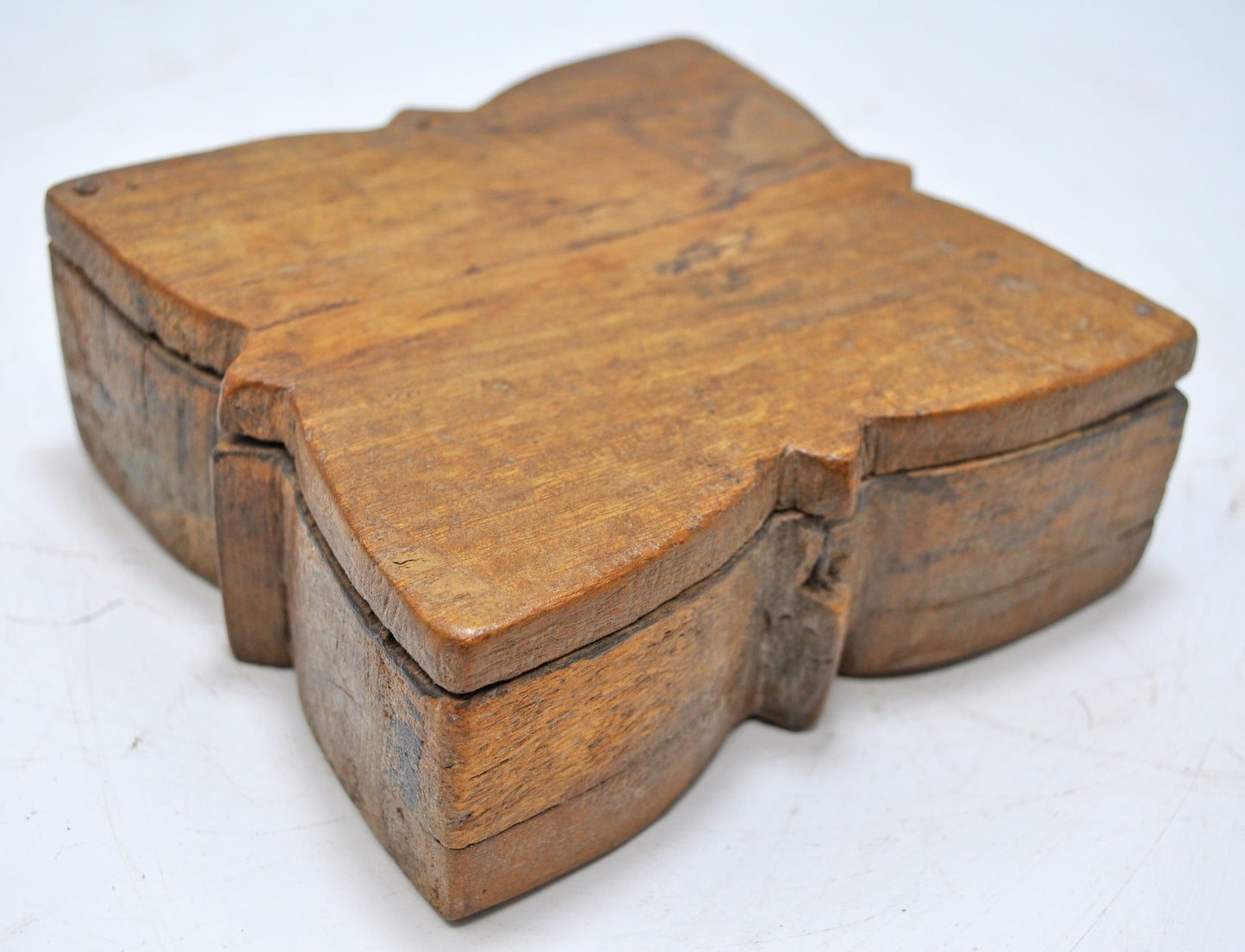 Antique Wooden Kitchenware Spice Box Original Old Hand Carved