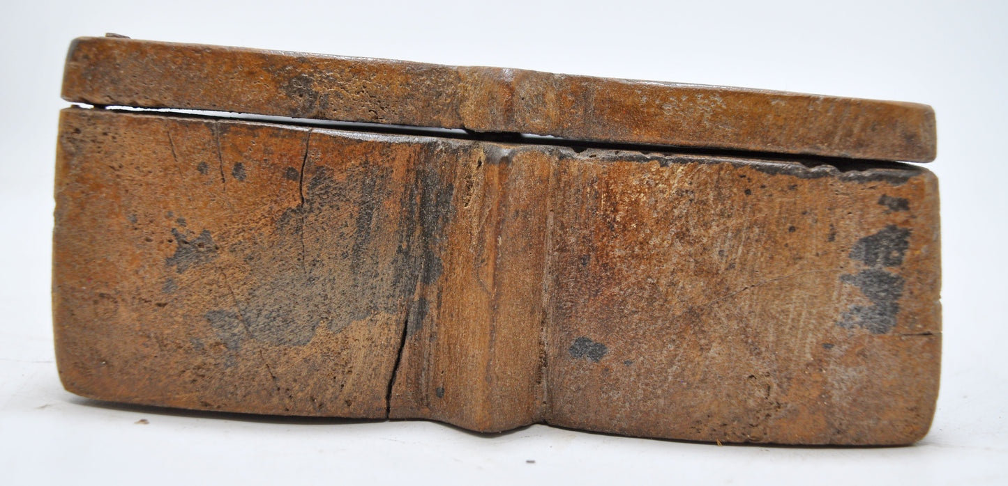 Antique Wooden Kitchenware Spice Box Original Old Hand Carved