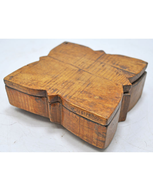 Antique Wooden Kitchenware Spice Box Original Old Hand Carved