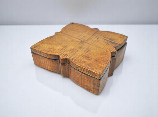 Antique Wooden Kitchenware Spice Box Original Old Hand Carved