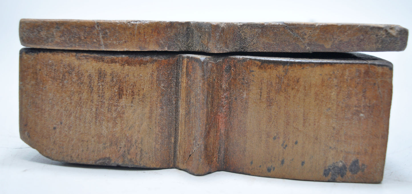 Antique Wooden Kitchenware Spice Box Original Old Hand Carved