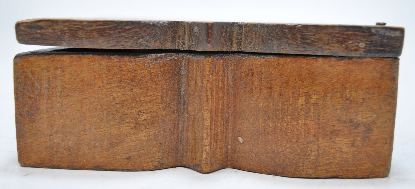 Antique Wooden Kitchenware Spice Box Original Old Hand Carved