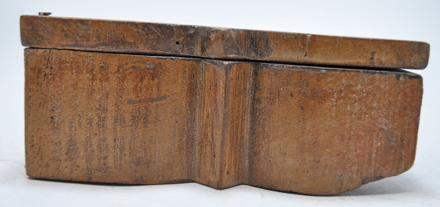 Antique Wooden Kitchenware Spice Box Original Old Hand Carved
