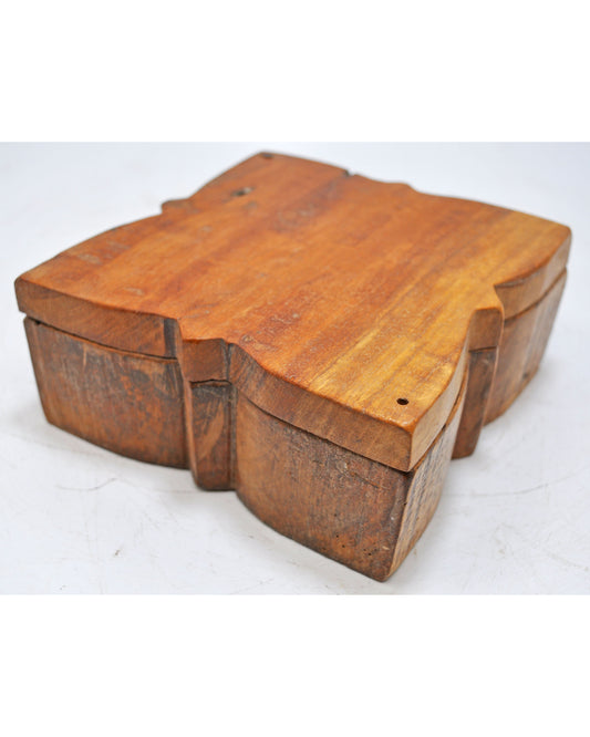 Antique Wooden Kitchenware Spice Box Original Old Hand Carved