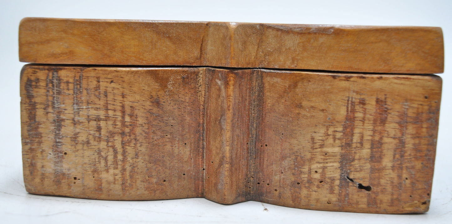 Antique Wooden Kitchenware Spice Box Original Old Hand Carved