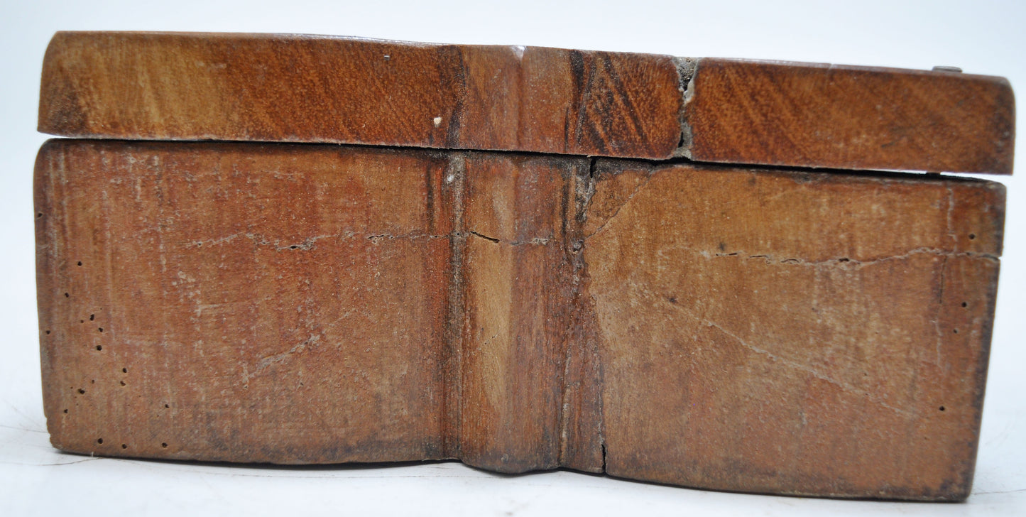 Antique Wooden Kitchenware Spice Box Original Old Hand Carved