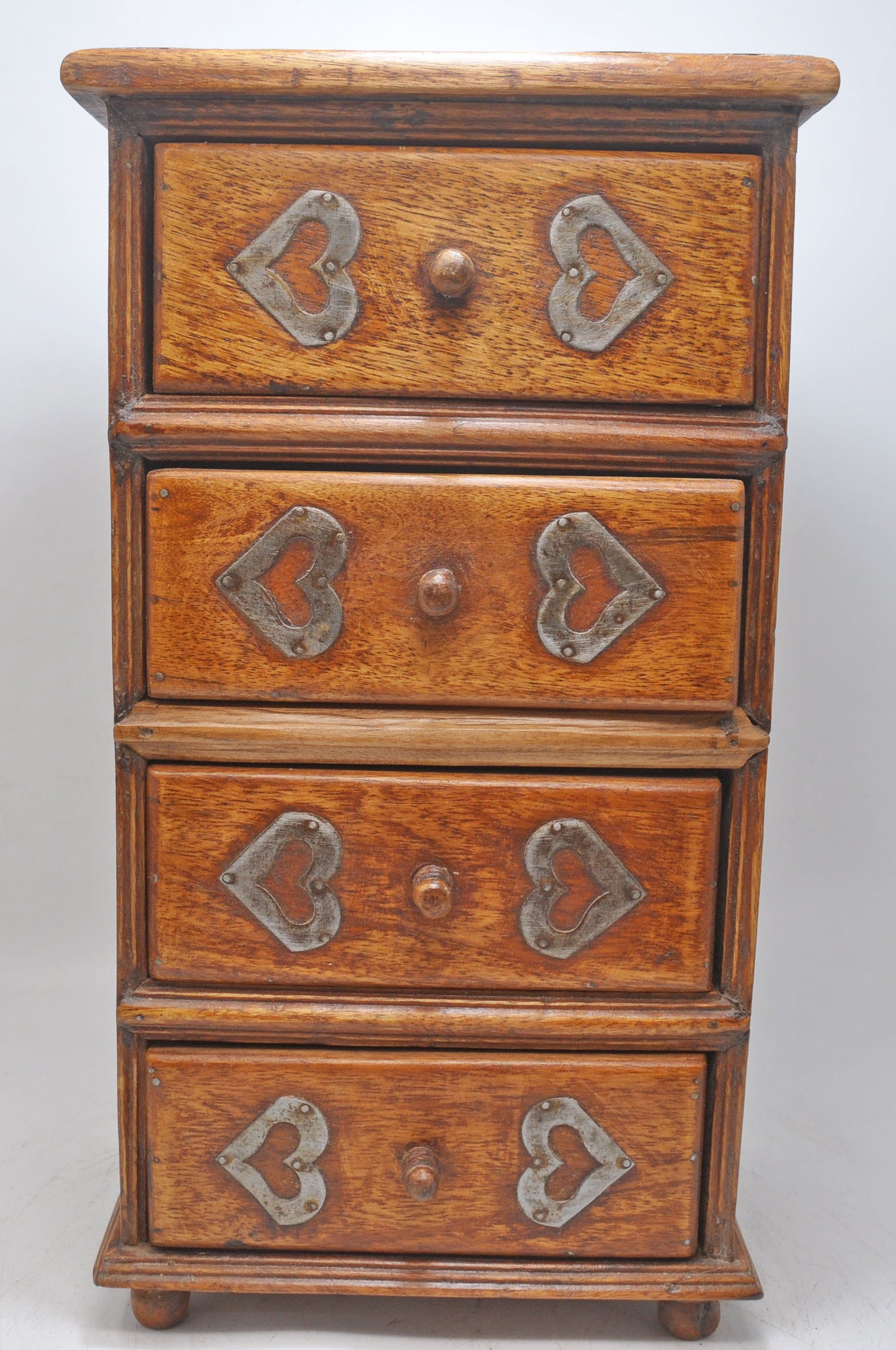 Vintage Wooden Mini Chest of Drawers Jewellery Storage Original Old Hand Crafted
