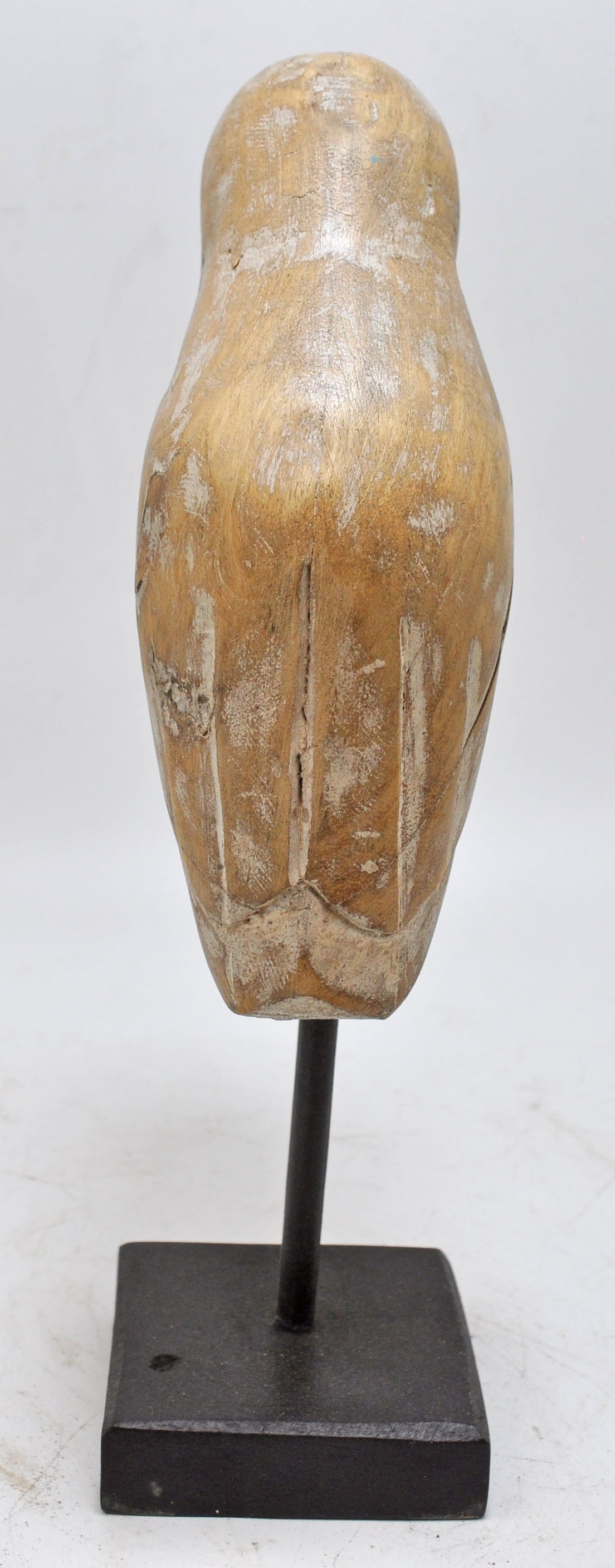 Vintage Wooden Bird Figurine on Stand Original Old Hand Carved