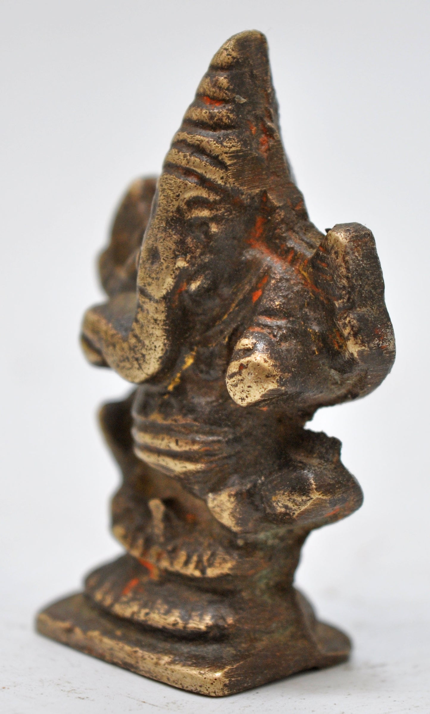 Antique Brass God Ganesha Idol Figurine Original Old Fine Hand Crafted Engraved