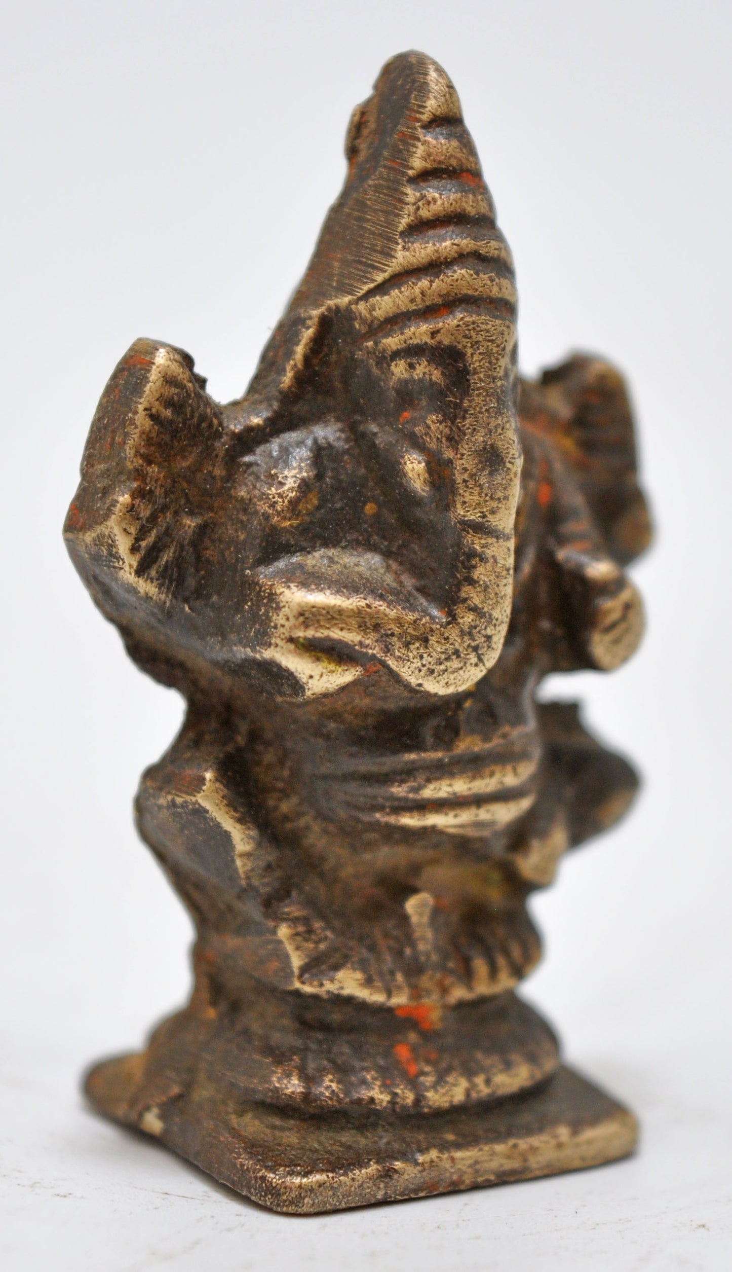 Antique Brass God Ganesha Idol Figurine Original Old Fine Hand Crafted Engraved