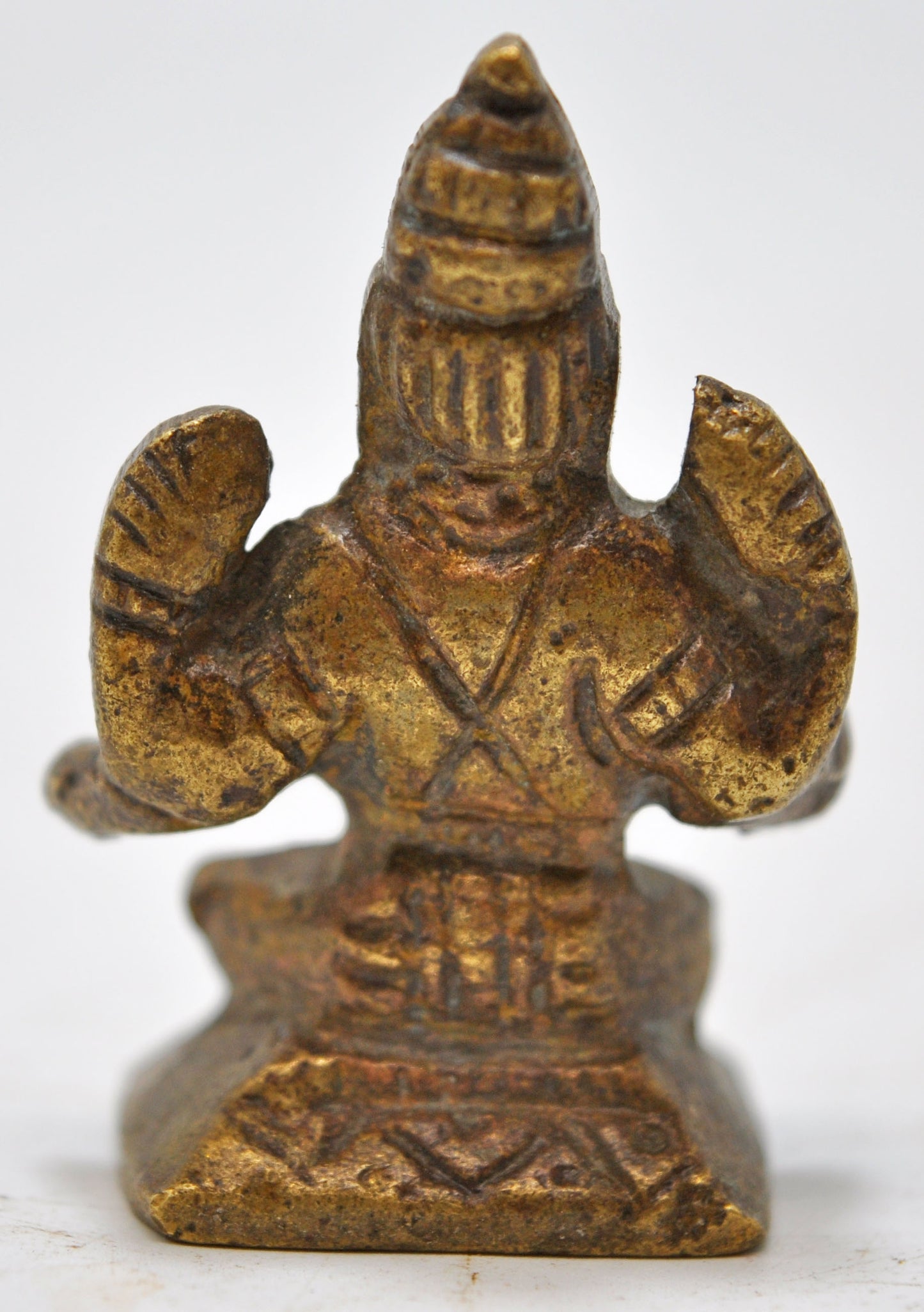 Antique Brass God Ganesha Idol Figurine Original Old Fine Hand Crafted Engraved