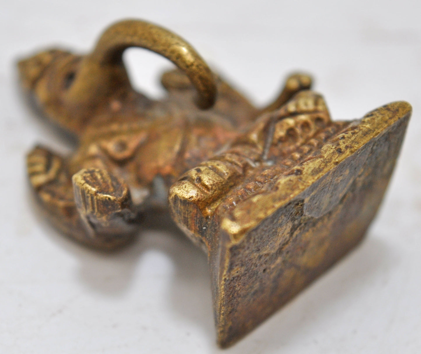 Antique Brass God Ganesha Idol Figurine Original Old Fine Hand Crafted Engraved