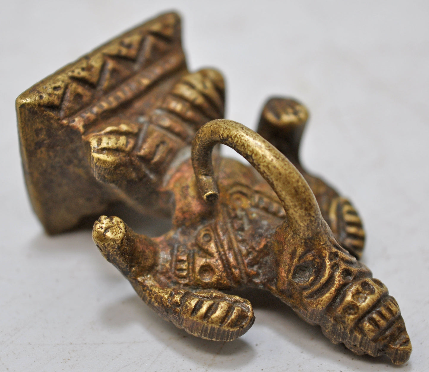 Antique Brass God Ganesha Idol Figurine Original Old Fine Hand Crafted Engraved