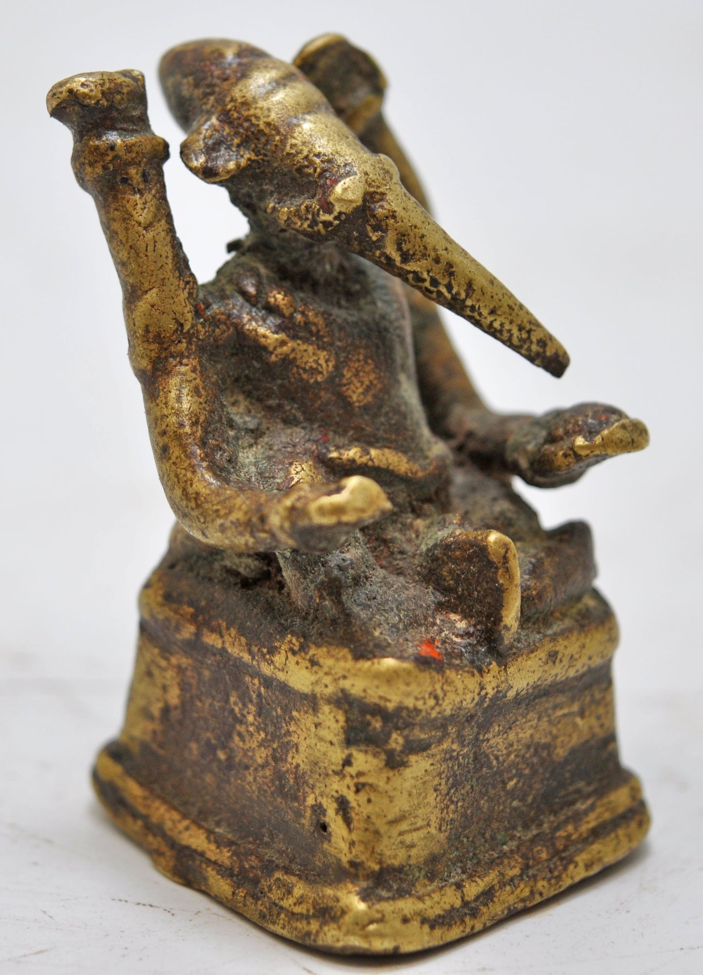 Antique Brass God Ganesha Idol Figurine Original Old Fine Hand Crafted Engraved