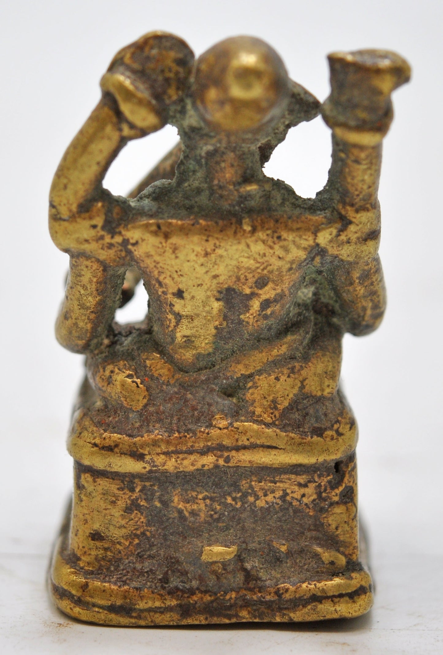 Antique Brass God Ganesha Idol Figurine Original Old Fine Hand Crafted Engraved