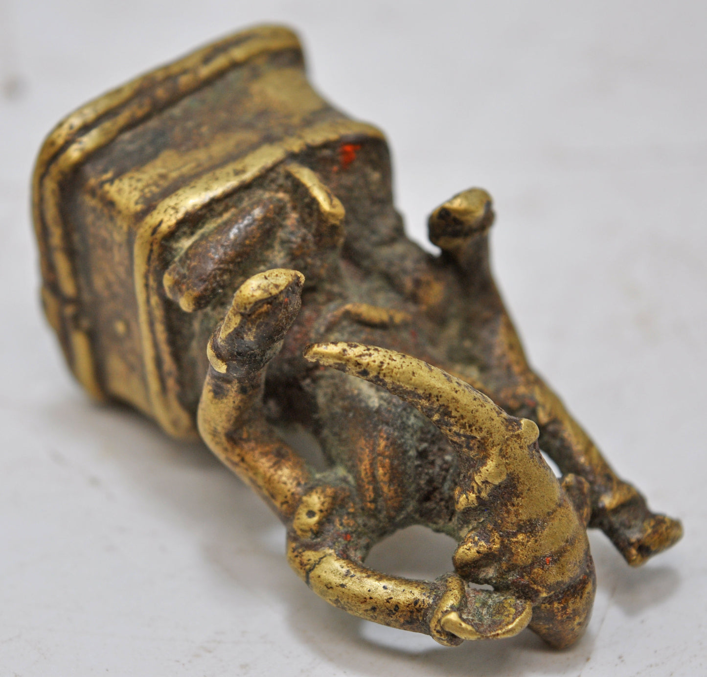 Antique Brass God Ganesha Idol Figurine Original Old Fine Hand Crafted Engraved