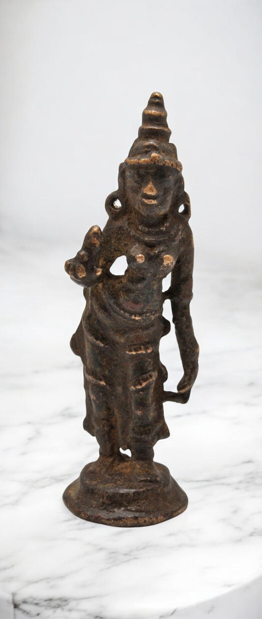 Antique Brass Lady Apsara Figurine Original Old Hand Crafted Fine Engraved
