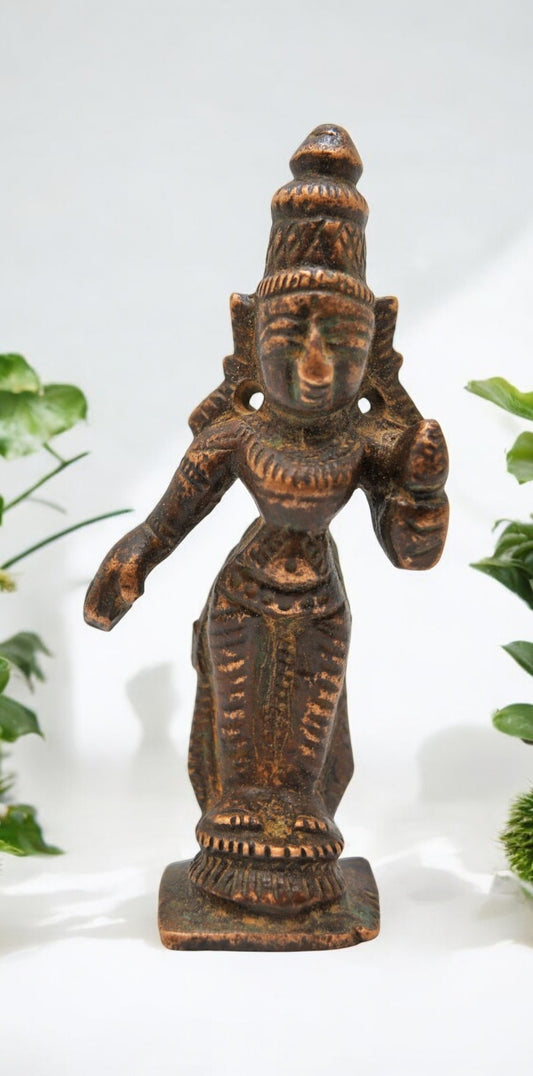 Antique Brass Lady Apsara Figurine Original Old Hand Crafted Fine Engraved