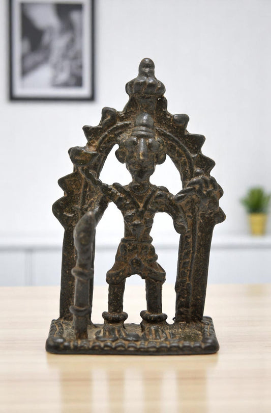 Antique Brass Tribal God Figurine Original Old Hand Crafted Fine Engraved