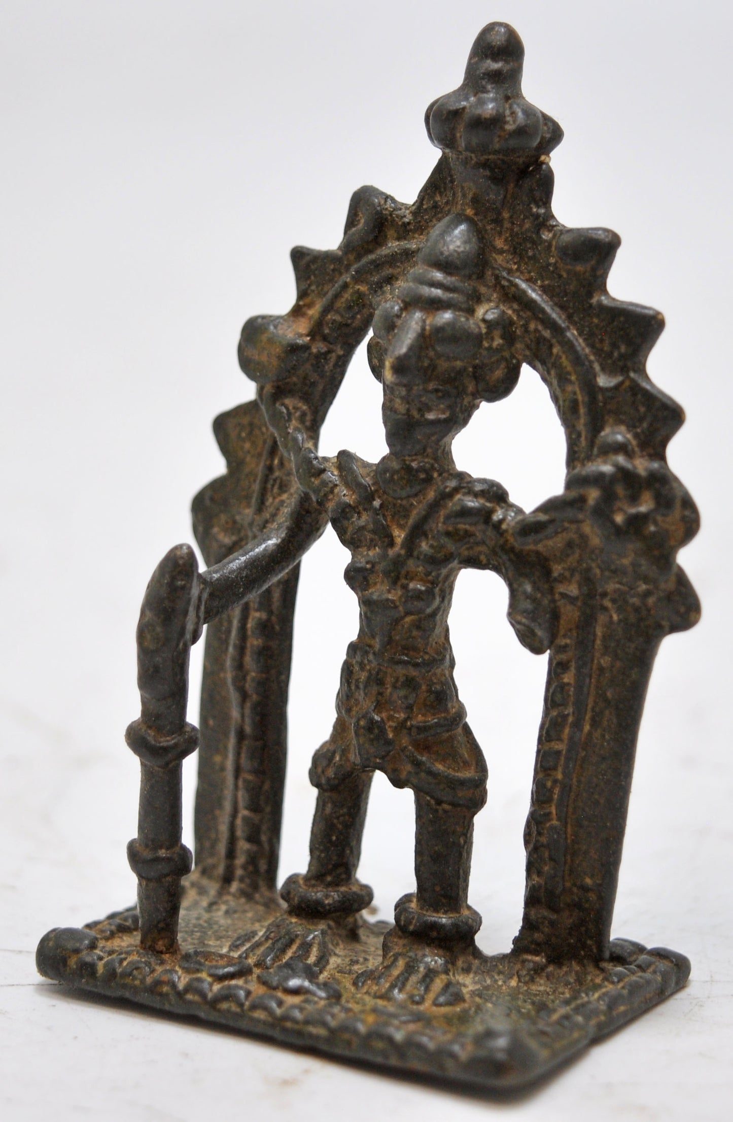 Antique Brass Tribal God Figurine Original Old Hand Crafted Fine Engraved