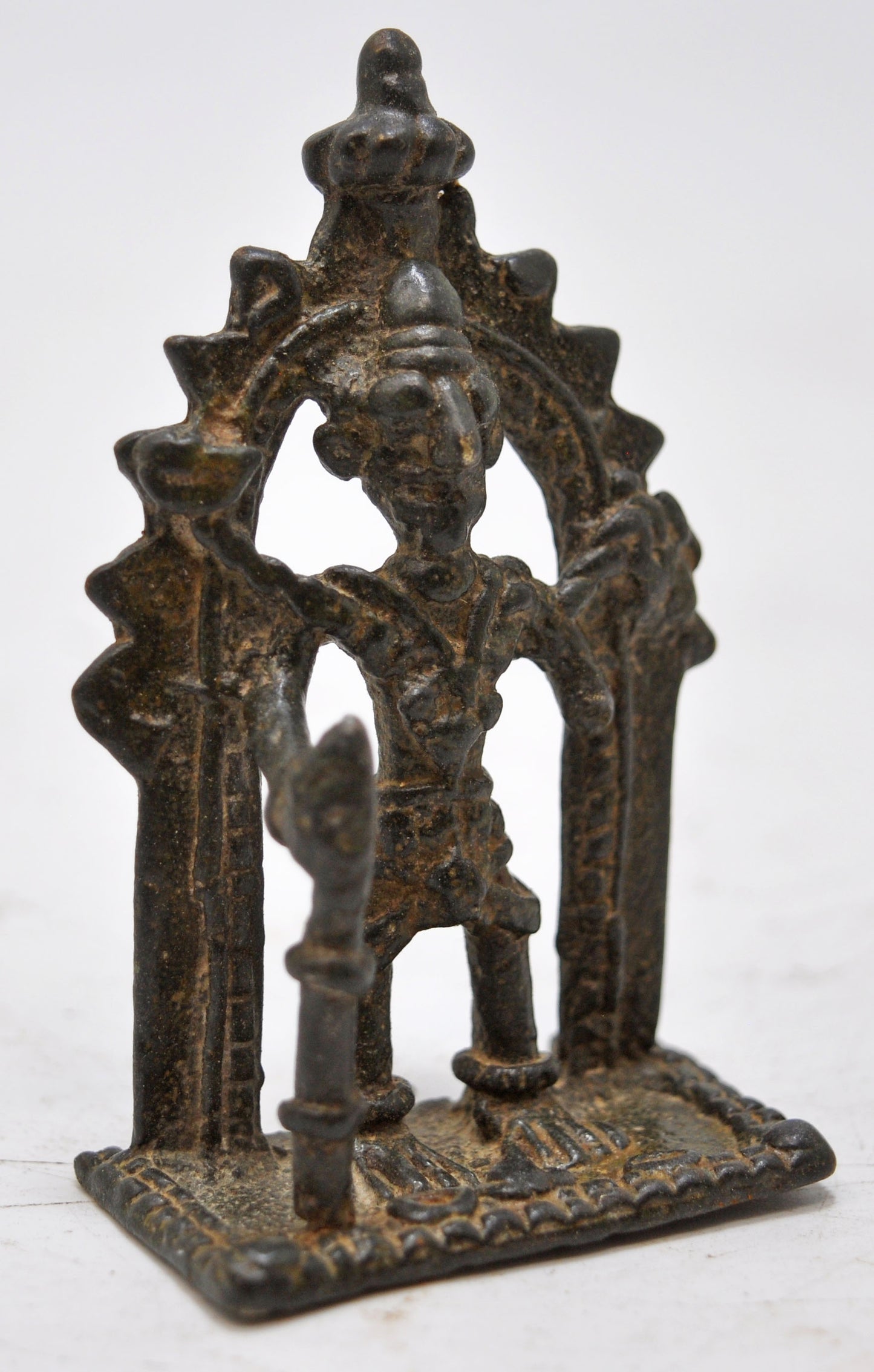 Antique Brass Tribal God Figurine Original Old Hand Crafted Fine Engraved