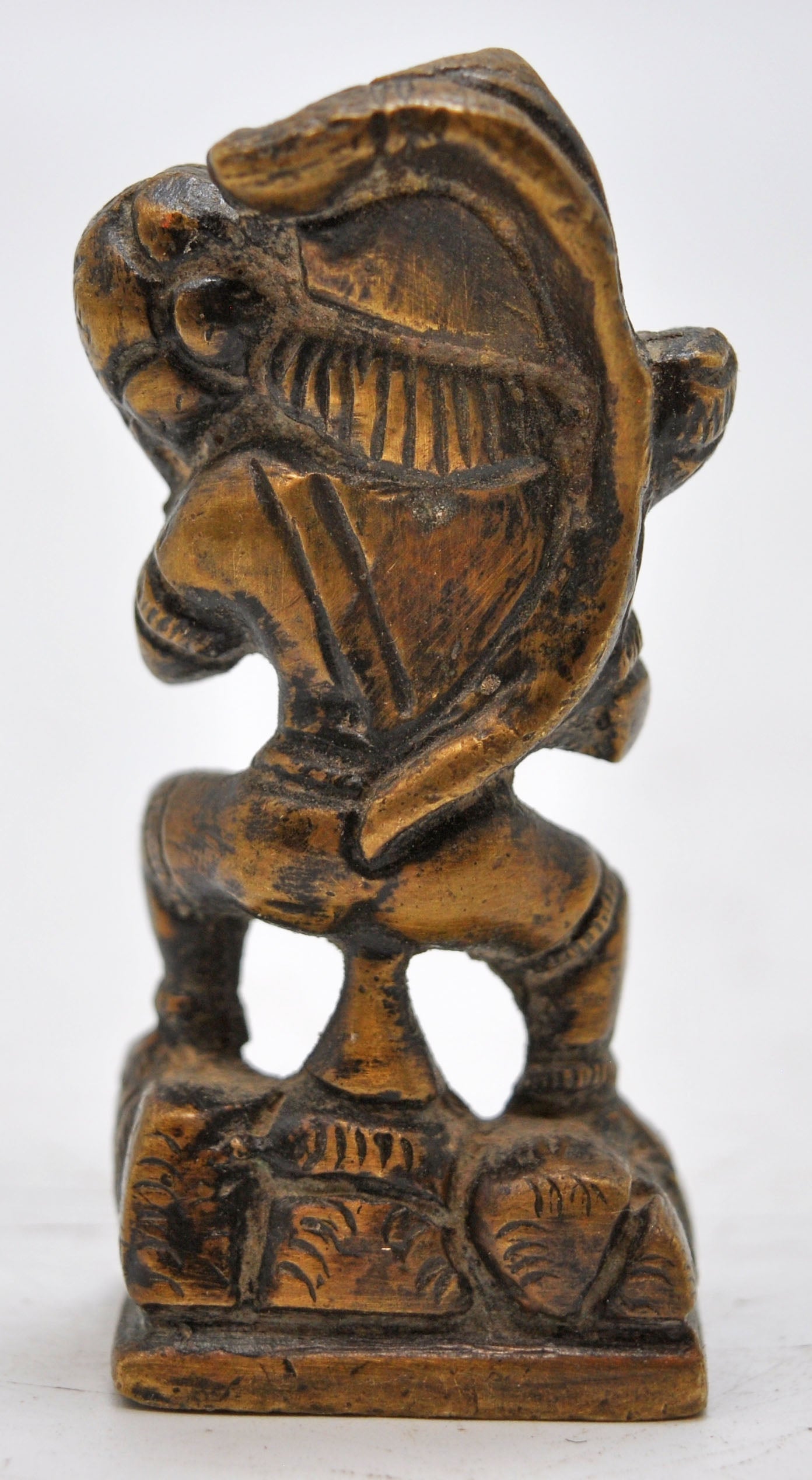 Antique Brass God Hanuman Idol Figurine Original Old Hand Crafted Fine Engraved