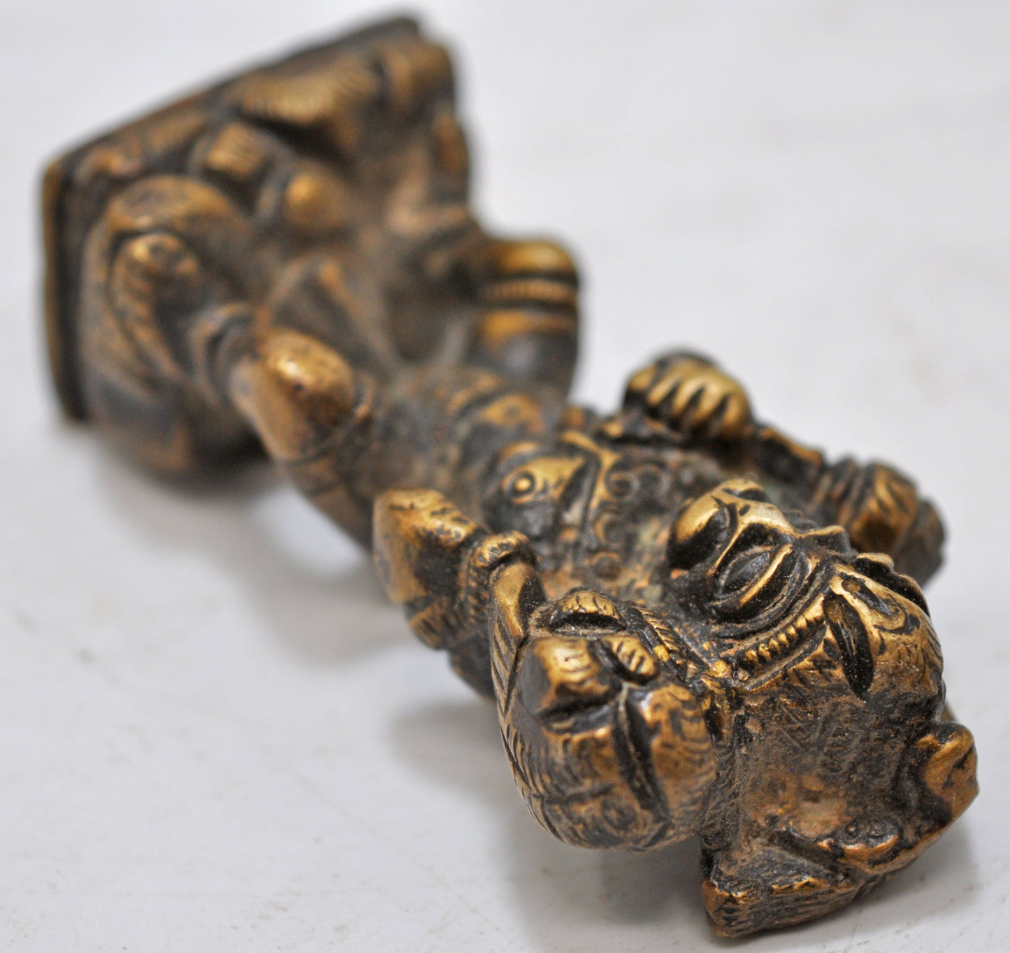 Antique Brass God Hanuman Idol Figurine Original Old Hand Crafted Fine Engraved