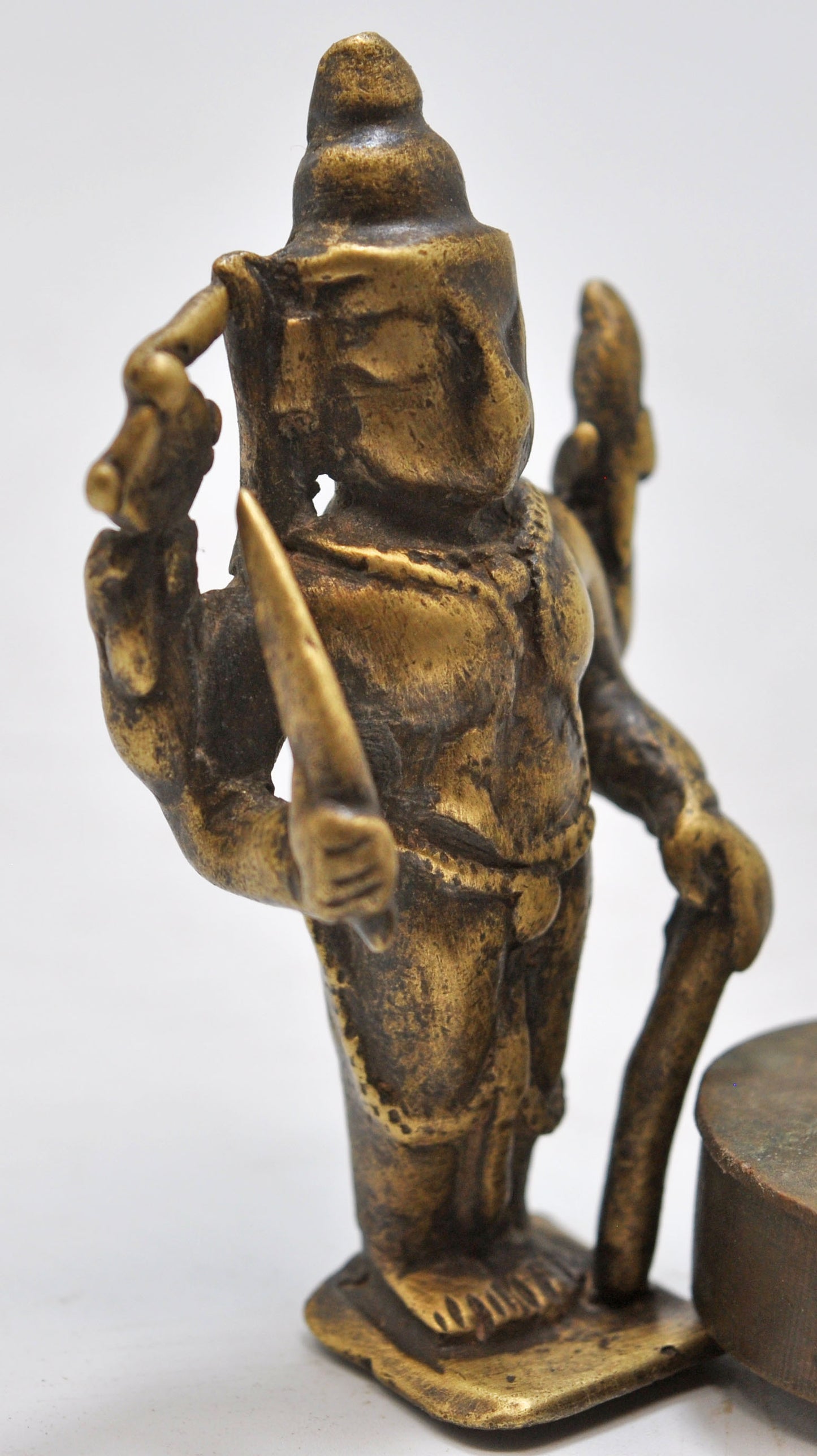 Antique Brass God Krishna Idol Figurine Original Old Fine Engraved