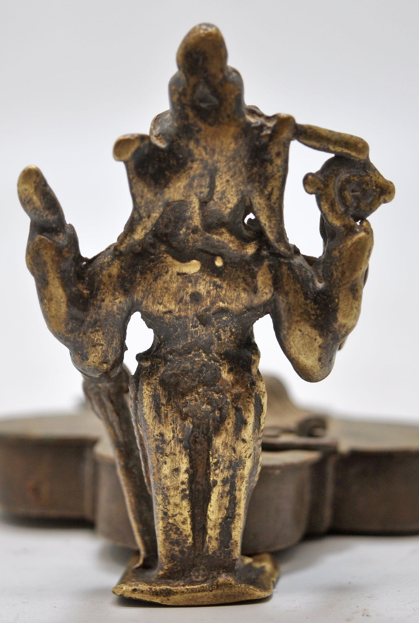 Antique Brass God Krishna Idol Figurine Original Old Fine Engraved