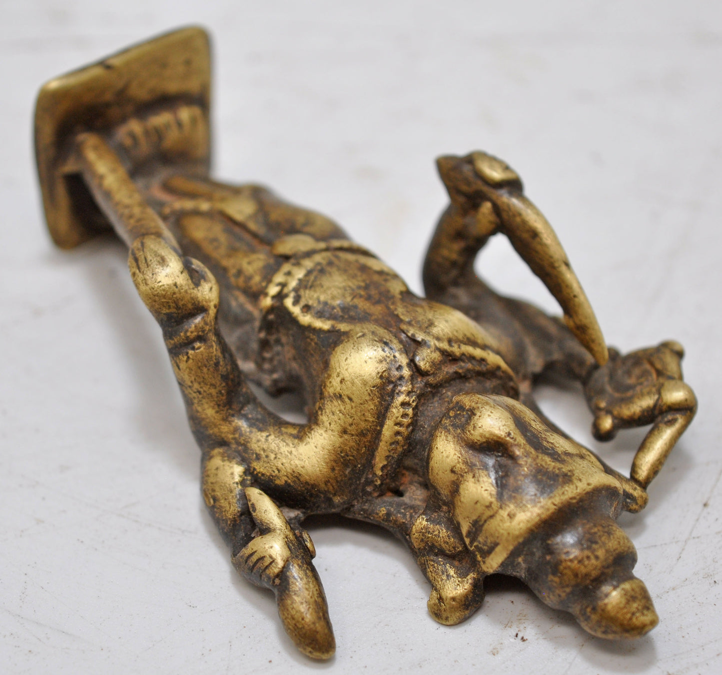 Antique Brass God Krishna Idol Figurine Original Old Fine Engraved