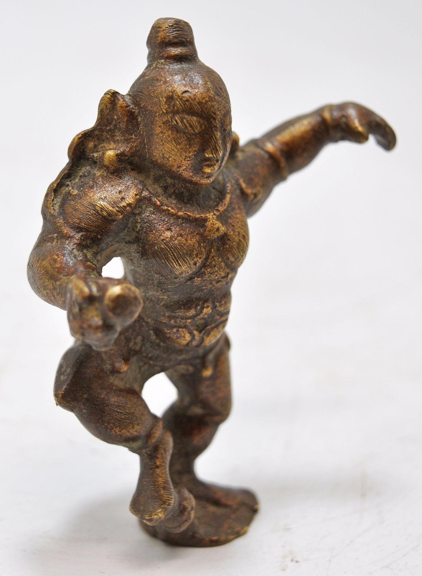 Antique Brass God Krishna Idol Figurine Original Old Fine Engraved