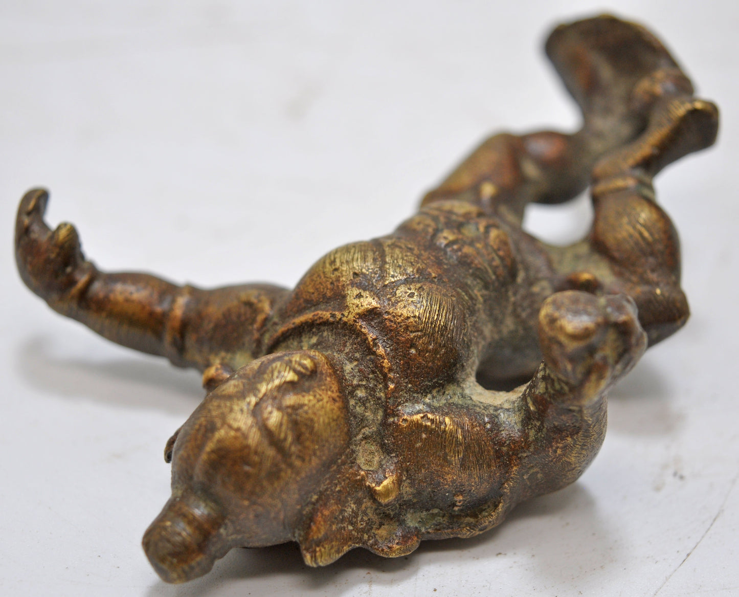 Antique Brass God Krishna Idol Figurine Original Old Fine Engraved