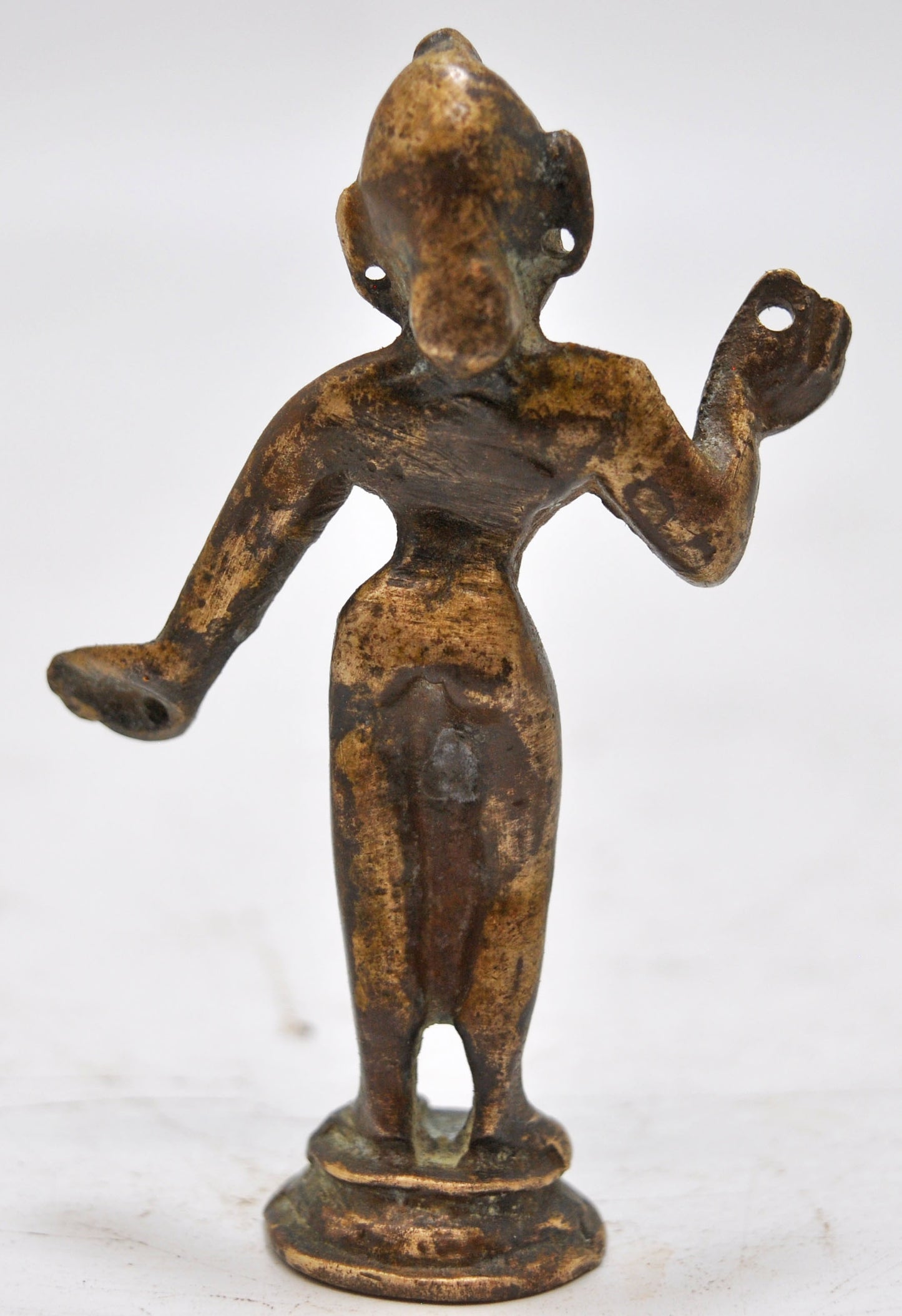 Antique Brass God Krishna Idol Figurine Original Old Fine Engraved