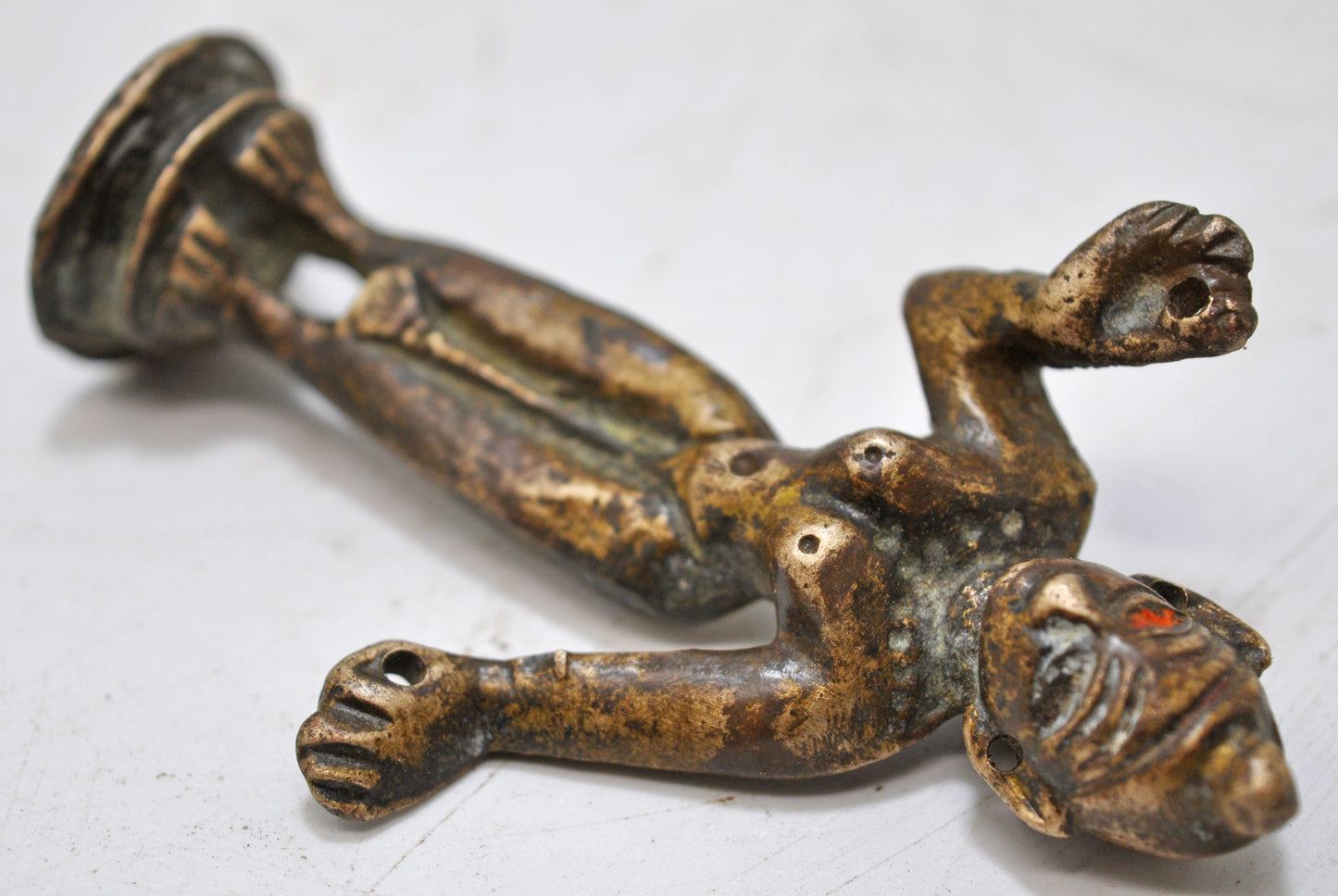 Antique Brass God Krishna Idol Figurine Original Old Fine Engraved