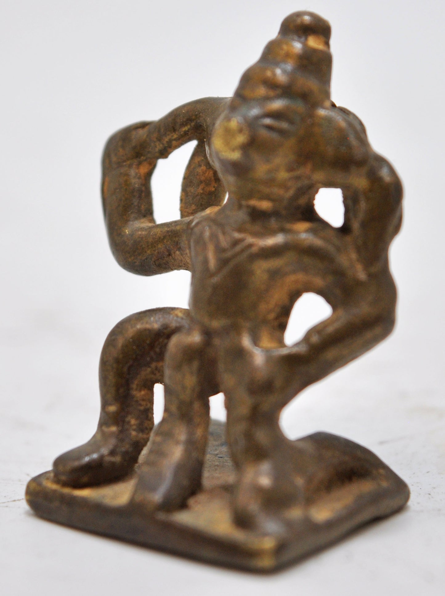 Antique Brass God Hanuman Idol Figurine Original Old Hand Crafted Fine Engraved